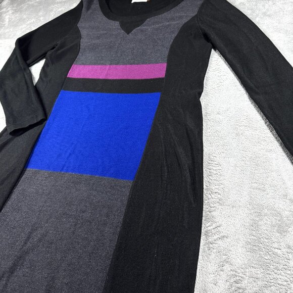 Calvin Klein Women’s XL Colorblock Knit Sweater Dress Gray Black Blue Pink - Picture 3 of 10